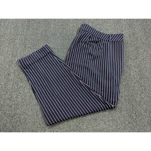 Lane Bryant Womens Navy Blue & Red/White Pinstripe Dress Pants Plus Size 24
